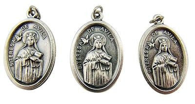 3 Silver Plate St Teresa De Avila Pendant Medal Lot Patron Saint Of Sick