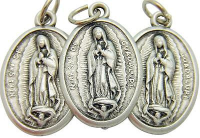 3 Lot Our Lady of Guadalupe Catholic Madonna Medal Silver Plate 3/4" Italy