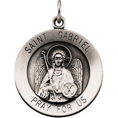 MRT St Gabriel Archangel Sterling Silver .925 Medal W 18" Necklace Gift 3/4"