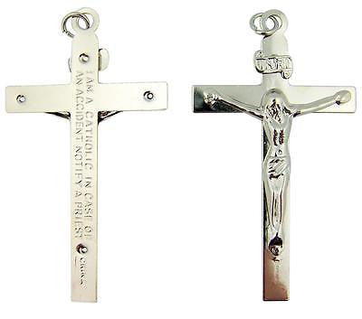 MRT One Crucifix Pendant Silver Plate Catholic Pectoral Cross Religious Gift