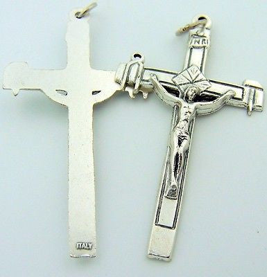 MRT Lot Of 2 Crucifix Necklace Pendant Medal Catholic Religious Jewelry Gift