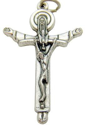 MRT Holy Trinity Cross Catholic Crucifix Pendant Gift 1 1/4" Italian Made Medal
