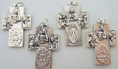 Miraculous Medal Pendant Silver Gild In Shape of Cross Religious Christian LOT 4
