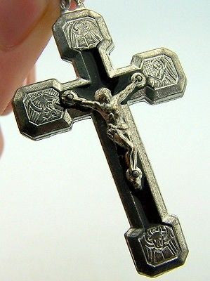 Stations Of The Cross Black Silver P Crucifix Cross