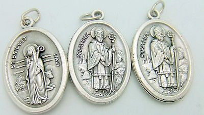 MRT Lot Of 3 St Brigid & Saint Patrick Medal 2 Side Pendant Irish Patron Ireland