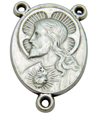 MRT Sacred Heart Mount Carmel Holy Rosary Centerpiece Silver Plate 3/4" Italian