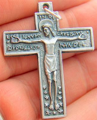 MRT Jesus Latin Crucifix Catholic Cross Pendant Medal Italian Made Holy Gift 1.5
