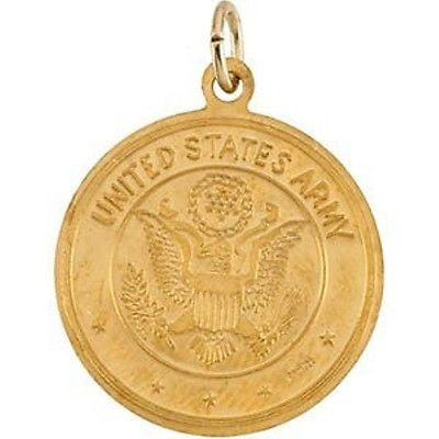 MRT One Nation St Christopher US Army 14K Yellow Gold Medal Necklace 3/4" Gift