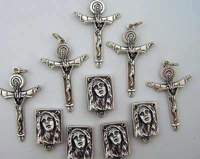 Our Father Cross Crucifix Mary Rosary Silver P Lot 10