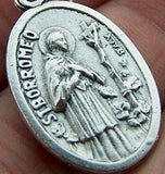 1" Saint St. Borromeo Medal Silver Tone Metal Gift from Italy