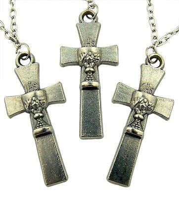 MRT Lot Of First Holy Communion Chalice Cross Pendant Necklace