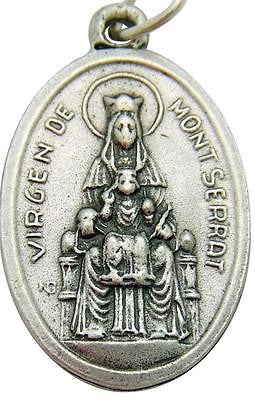 MRT Virgin of Montserrat Mary Madonna Catalonia Medal Silver Plate 3/4" Italy