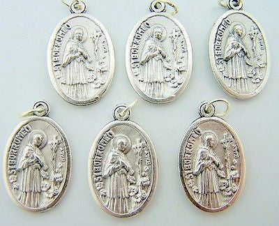 Petite Saint St Borromeo & IHS Chalice Religious Medal Christian Pendant LOT 6