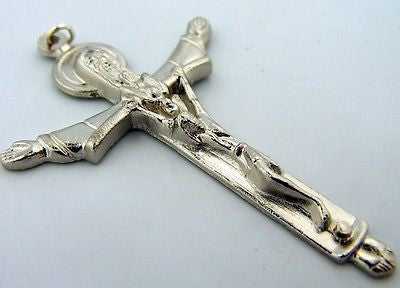 Silver Plate Gild Crucifix Jesus Our Father Pendant Gift Cross Catholic