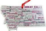 State Shaped Christmas Ornaments with City Names SPECIAL ORDER