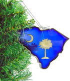 South Carolina Ornament Palmetto Flag State Shape Christmas Decoration Gift Boxed