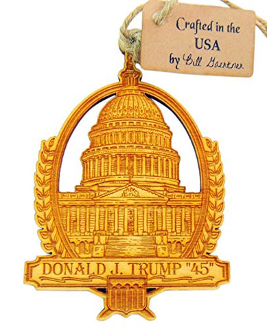Donald Trump Wooden Christmas Ornament 4 Inch Boxed Made in the USA