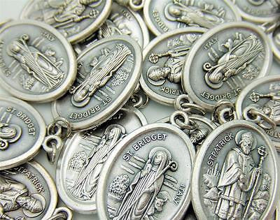 MRT Lot Of 15 St Brigid & Saint Patrick Medal 2 Sided Pendant Irish Patron Gift