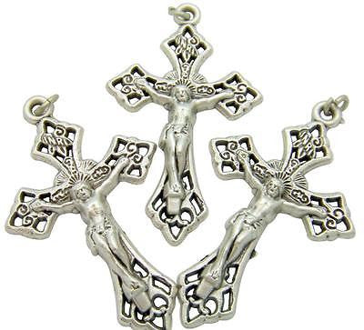 MRT Lot Of 3 Fancy Rosary Crucifix Catholic Cross Pendant Medal Gift Of Italy