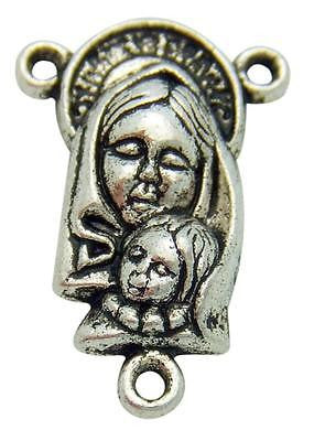 MRT Madonna & Child Holy Rosary Center Silver Plate Centerpiece Catholic Gift