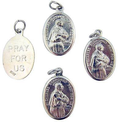 4 Lot St Charles Borromeo Catholic Saint Holy Medal Silver Plate 3/4" Italy