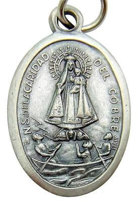 MRT La Virgen de la Caridad del Cobre Cuba Medal Silver Plate Gift 3/4" Italy