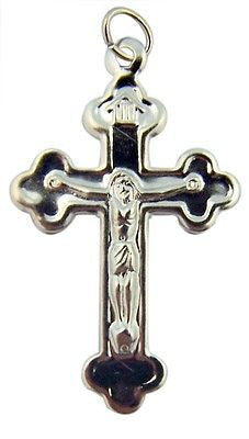 MRT Crucifix Pendant Silver Tone Metal Catholic Pectoral Cross Religious Gift