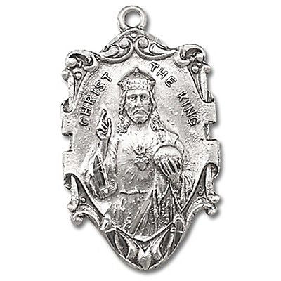 Sterling Silver Sacred Heart Medal of Jesus w 24" Chain Boxed Gift from MRT