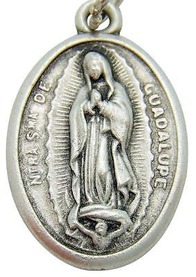 MRT Our Lady of Guadalupe Catholic Madonna Medal Silver Plate 3/4" Italian Made
