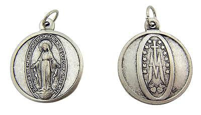 MRT One Miraculous Mary Lady Of Grace Medal Silver Plate Metal Pendant Gift 1"