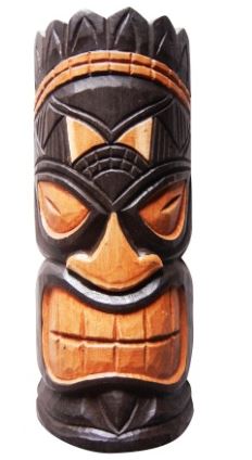 Tiki Mask Wall Plaque Handcarved and Painted Wooden Bar Wall Decor, 11 Inch