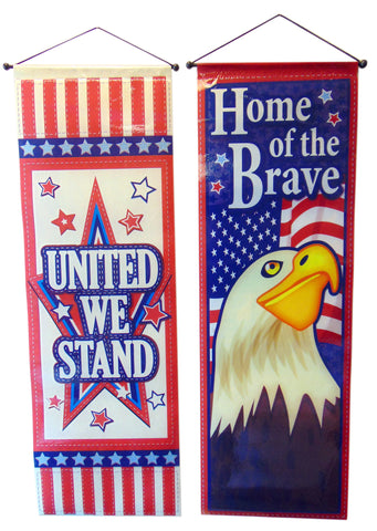 Patriotic USA Banners Home Decor Kit 30 Inch Hanging Decorations, Set of 2