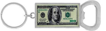Hundred Dollar Bill Design Key Chain Gift with Bottle Opener