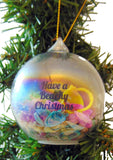 Have a Beachy Christmas Natural Sand Art Glass Ornament Beach Home Decoration