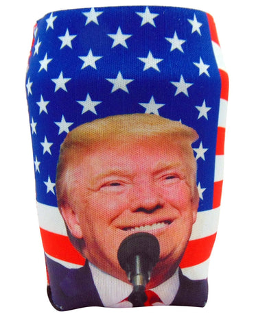 President Donald Trump Can Insulator Neoprene Collapsible Holder with American Flag