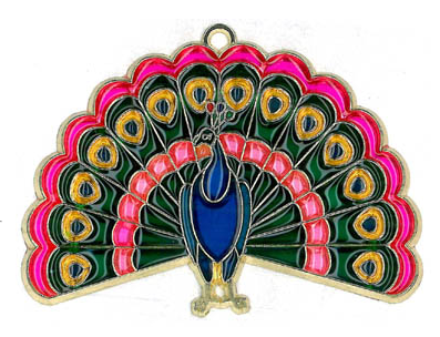 Peacock Suncatcher Window Decoration with Suction Cup and Hook Gift Boxed