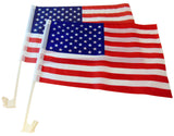 USA Car Flag Patriotic American Auto Decor, Set of 2