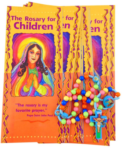 How to Pray The Rosary for Children Bulk Set Pack with 12 Rosaries and Pamphlets