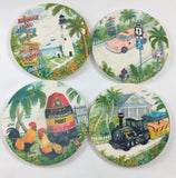 Key West Souvenir Coaster Set Florida Keys Keepsake Pack of 4 Gift Boxed