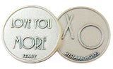 Love You More XO One Inch Keepsake Pocket Token from Italy