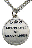 St Nicholas Round Patron Saint Medal with Stainless Steel Chain Made in Italy