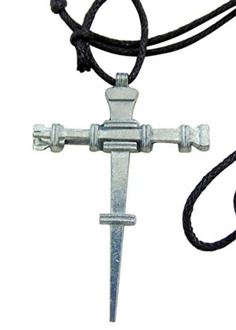 Nail Cross Pendant Lent Jewelry Metal Necklace, 2 Inches Long