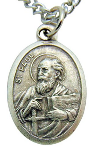 St Paul Apostle of Christ Medal on a 24 Inch Stainless Steel Chain Saint Medal Made in Italy