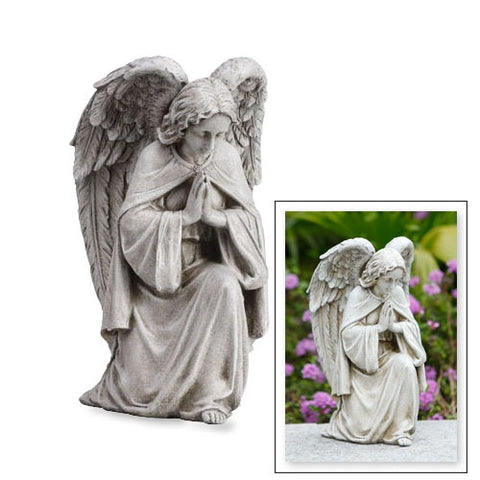 Praying Angel Garden Statue Home or Church Yard Decor Stoneresin 12"H Boxed