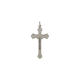 Crucifix Catholic Cross Pendant Sterling Silver Medal  W Jump Ring 1 1/2"