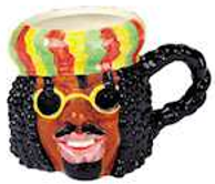 Rasta Man Coffee Mug with Novelty Cup with Dreadlock Handle