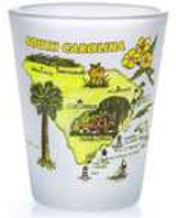 South Carolina Shot Glass Pack with State Map Image, Set of 2