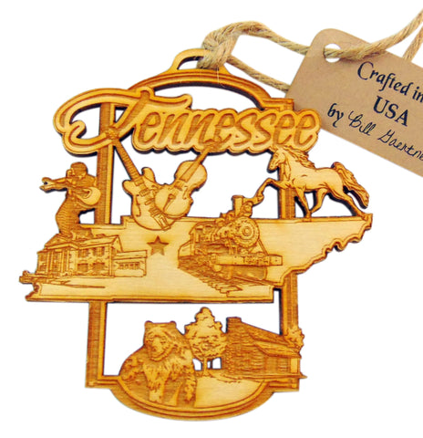 Tennessee Christmas Ornament Wooden State Boxed Made in the USA