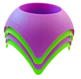 Beach Vacation Accessory Turtleback Sand Coaster Drink Cup Holder,Purple & Neon Green, Pack of 4