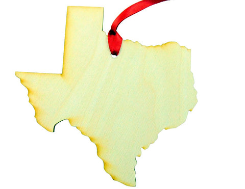 Texas Wooden Christmas Ornament Boxed Gift Handmade in the U.S.A.